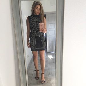 Black Ringhstone mini dress